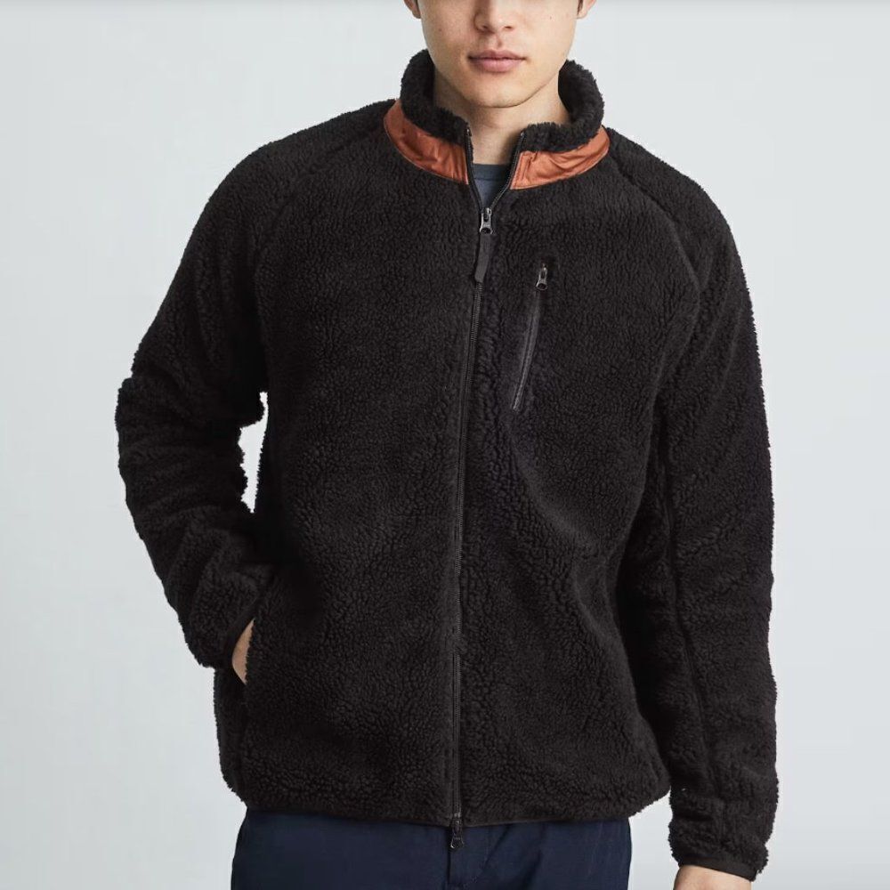 Everlane The ReNew Fleece Bomber In Black Size S
